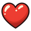 Red heart shape icon.